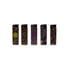 Psychedelic Blink Windproof Lighters - Refillable - Assorted Designs - (50 Count Display)-Lighters and Torches