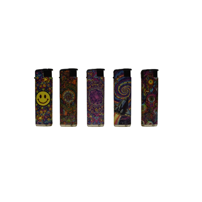 Psychedelic Blink Windproof Lighters - Refillable - Assorted Designs - (50 Count Display)