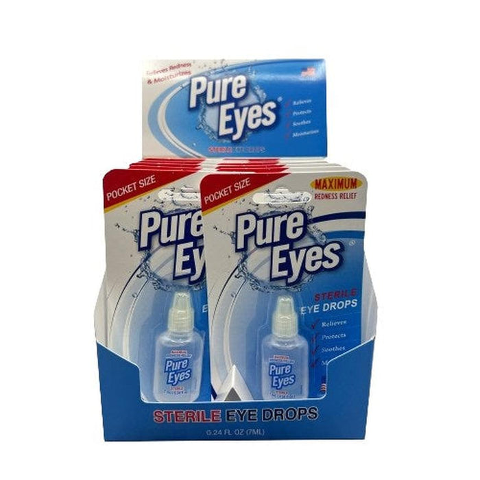 Pure Eyes Sterile Eye Drops - (12 Count Display)-Dropper Bottles