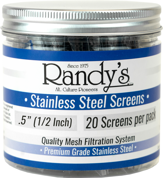 Randy's .5" Stainless Steel Screen Jar - (36 Packs Per Display)-Hand Pipes, Rigs, & Bubblers