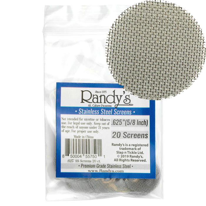 Randy's .625" Stainless Steel Screen Jar - Available In Stainless Steel OR Brass - (36 Packs Per Display)-Hand Pipes, Rigs, & Bubblers