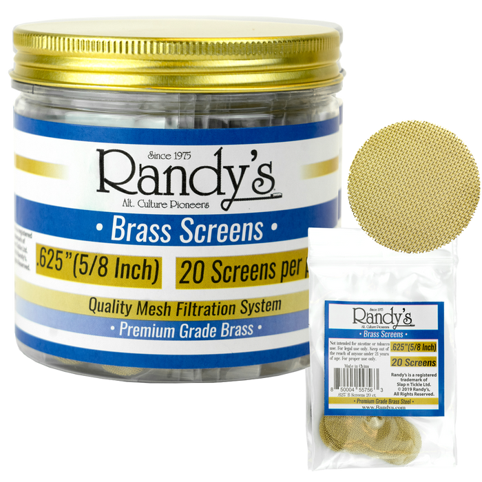 Randy's .625" Stainless Steel Screen Jar - Available In Stainless Steel OR Brass - (36 Packs Per Display)-Hand Pipes, Rigs, & Bubblers