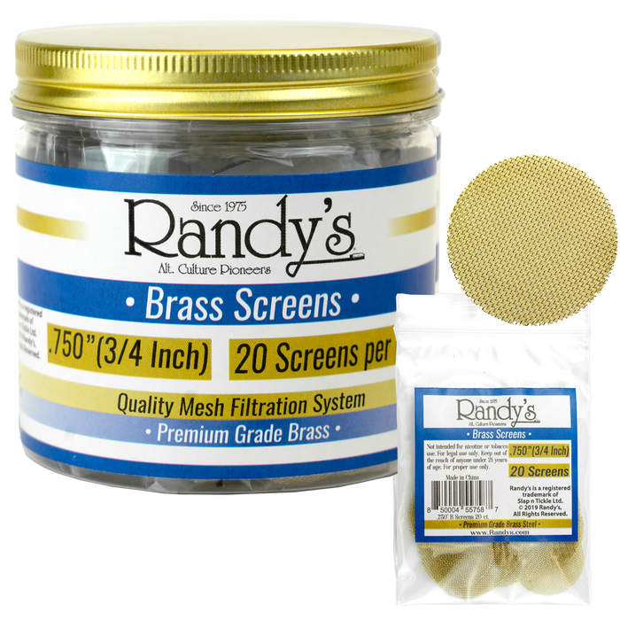 Randy's .750" Stainless Steel Screen Jar - Available In Stainless Steel Screen OR Brass - (36 Packs Per Display)-Hand Pipes, Rigs, & Bubblers