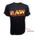 RAW Authentic - Alcoy Black Logo T-Shirt with stash pouch - Various Sizes - (1 Count or 3 Count)-Novelty, Hats & Clothing