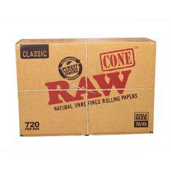 RAW Authentic Classic Bulk 70mm/45mm Cones - (720 Count Bulk Box)-Papers and Cones