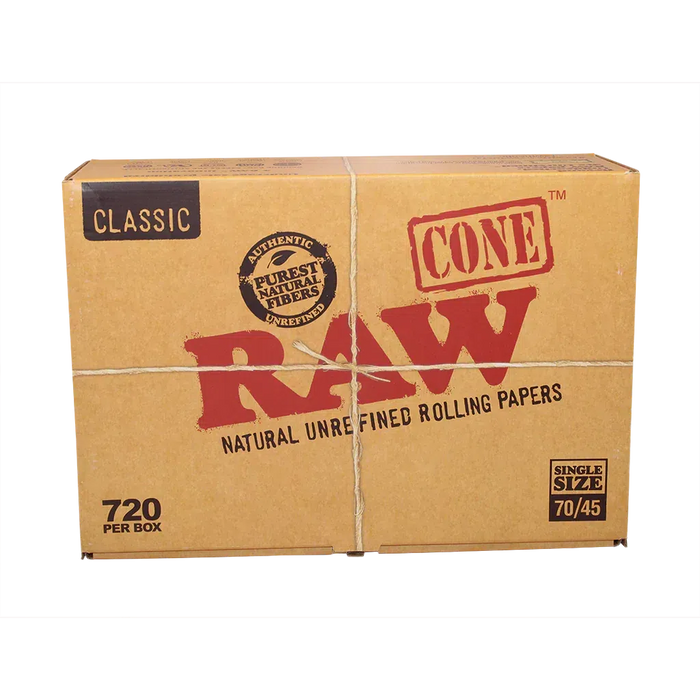 RAW Authentic Classic Bulk 70mm/45mm Cones - (720 Count Bulk Box)-Papers and Cones