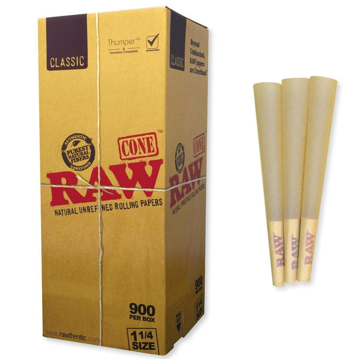 RAW Authentic Classic Bulk Cones 1 1/4" 84mm (900 Count Per Bulk Cones Box)-Papers and Cones