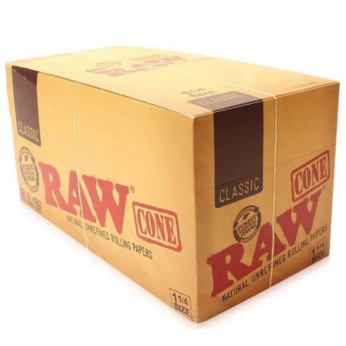 RAW Authentic Cones 1 1/4" Classic Unrefined 6-per pack (32 Pack)-Papers and Cones