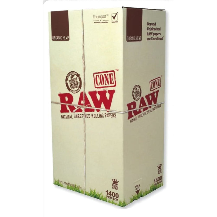 RAW Authentic Cones Organic Bulk 109mm - 1400 Count Bulk Cones Box - (Various Counts)-Papers and Cones