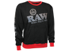 RAW Authentic Crewneck Sweatshirt - Black & Red - Various Sizes - (1 Count or 3 Count)-Novelty, Hats & Clothing