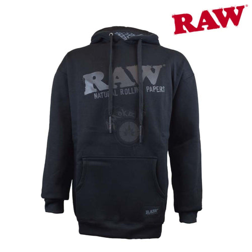 RAW Authentic Logo hoodie - Black - Various Sizes - (1 Count or 3 Count)-Novelty, Hats & Clothing