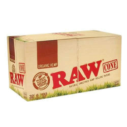 RAW Authentic Organic 1 1/4 Cones - 6 Cones Per Pack - (32 Count Display)-Papers and Cones