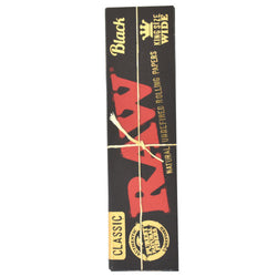 RAW Authentic Rolling Papers Black Classic King Size Wide - (50 Count)-Papers and Cones