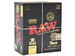 RAW Authentic Rolling Papers Black Classic King Size Wide - (50 Count)-Papers and Cones
