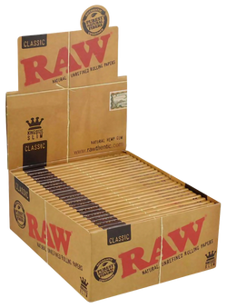 RAW Authentic Rolling Papers King Size Slim Classic (50 Count)-Papers and Cones