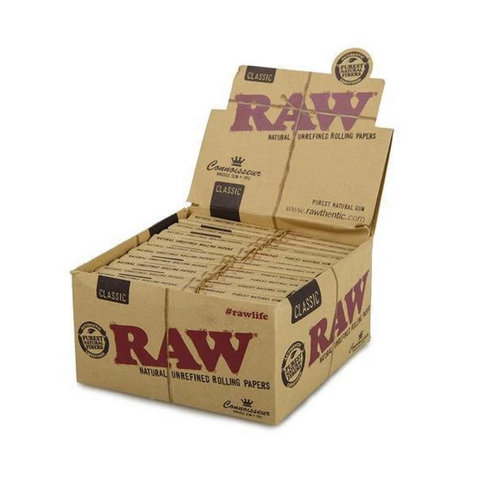 Raw Classic Connoisseur Kings Size Slim W/ Flat Tips - (24ct Display)-Filters & Tips