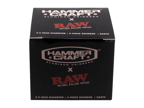 RAW Grinder X Hammercraft 2.2" 4-Piece Grinder - Red - 55mm - (1 Count)-Grinders