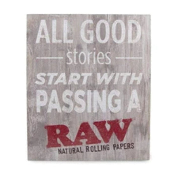 RAW Rustic Wooden Sign - Good Stories - (1 Count)-Novelty, Hats & Clothing