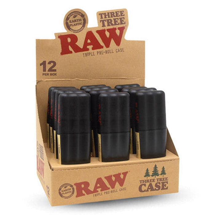 RAW Three Tree Case - Holds 3 Prerolls - (12 Count Display)-Rolling Trays and Accessories