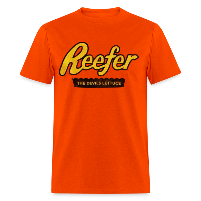 Reefer The Devils Lettuce Orange - T-Shirt - Various Sizes (1 Count or 3 Count)-Novelty, Hats & Clothing