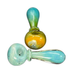 Ring On Body Full Frit Art Hand Pipe - Design May Vary - (1 Count)-Silicone Hand Pipe