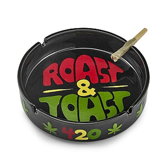 Roast and Toast Ceramic Ashtray - (1 Count)-Hand Pipes, Rigs, & Bubblers