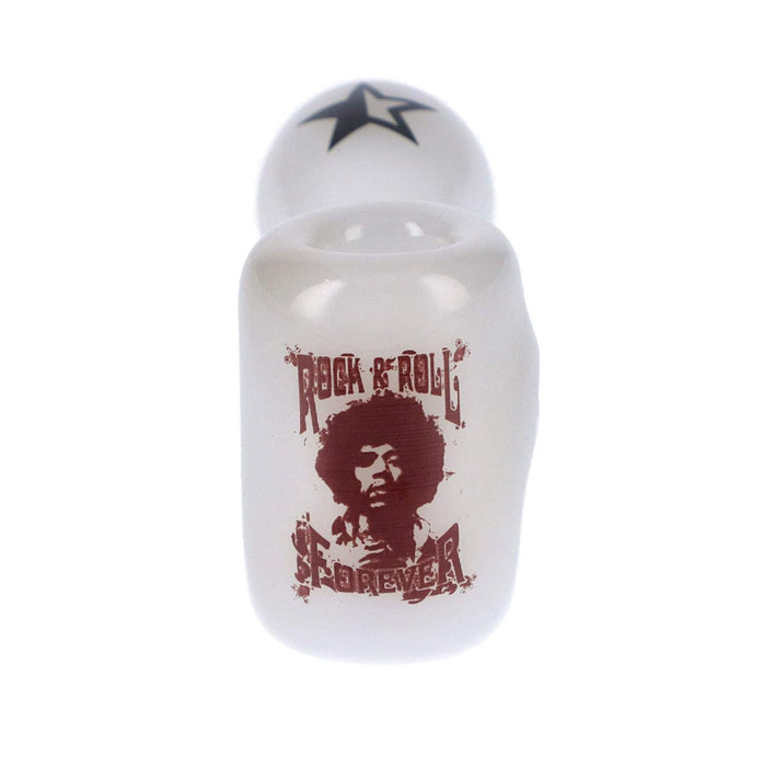 Rock Legends Jimi Hendrix 4" Sherlock Hand Glass - (1 Count)-Hand Glass, Rigs, & Bubblers
