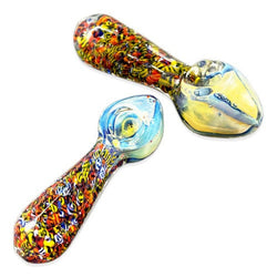 Rolled And Grinded By Hand Color Heavy Hand Pipe - Design May Vary - (1 Count)-Silicone Hand Pipe