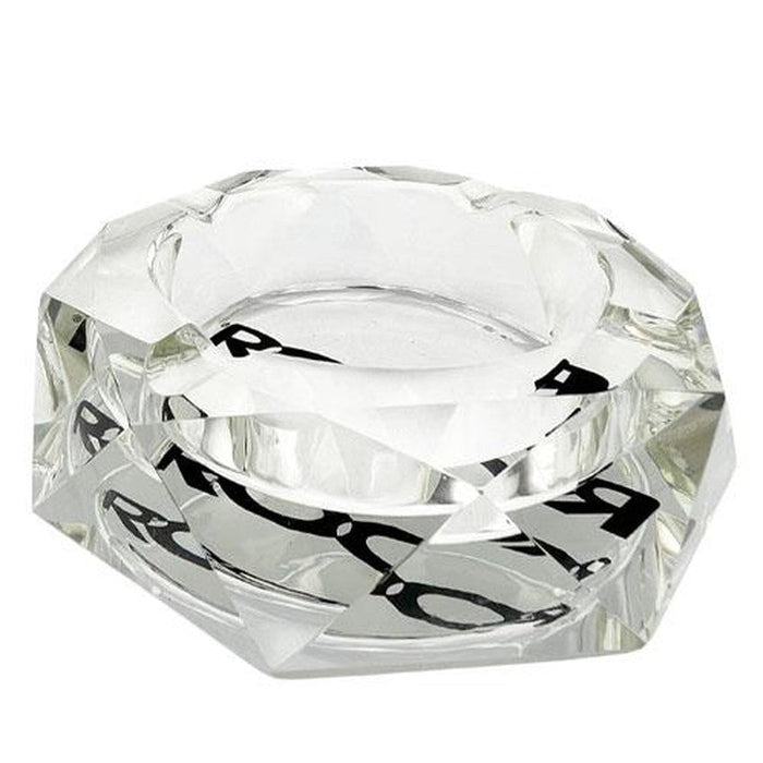 Roor Glass Crystal Cut Ashtray - (1 Count)-Hand Pipes, Rigs, & Bubblers