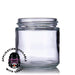 SAMPLE of 3oz Clear Glass Straight-Sided Round Jar with Black Lid - (1 Count)-Glass Jars