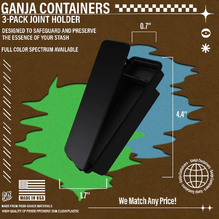 SAMPLE of Ganja Containers 3-Pack or 5-Pack Preroll Container - (1 Count Sample)-Joint Tubes & Blunt Tubes