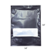 SAMPLE of Mylar Bag Black With Window - 1 Lb Bag - 448 Grams - 14.5" x 19 - (1 Count SAMPLE)-Mylar Smell Proof Bags