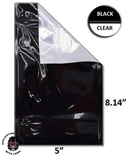 SAMPLE of Mylar Bag Black/Clear - 1/2 Oz - 14 Grams - 5x8.15" - (1 Count SAMPLE)-MYLAR SMELL PROOF BAGS