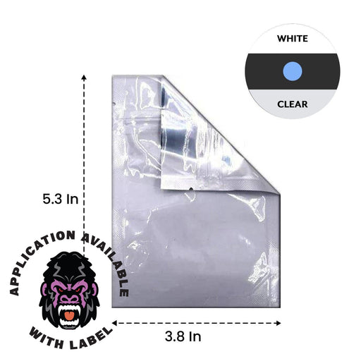 1000 Count Mylar Heat Seal Bags - White and Clear Mylar Vacuum Seal Bags -  Food Grade Sealable Bags for Packaging and Samples - Small Flat Sample Bags