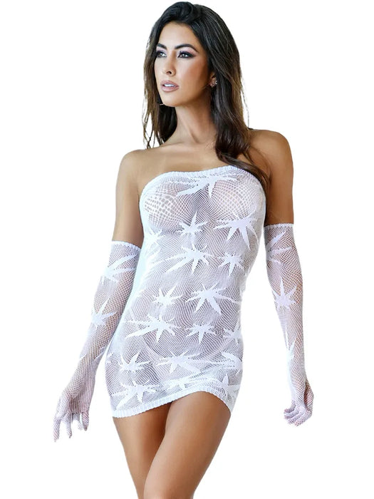 Tease Sleeve Mini Dress - Black