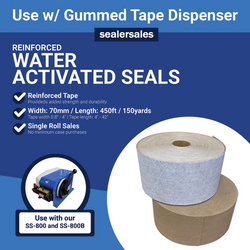 Sealer Sales Reinforced Water Activated Kraft Tape - (450 Feet)-Office Supplies & Currency Counters