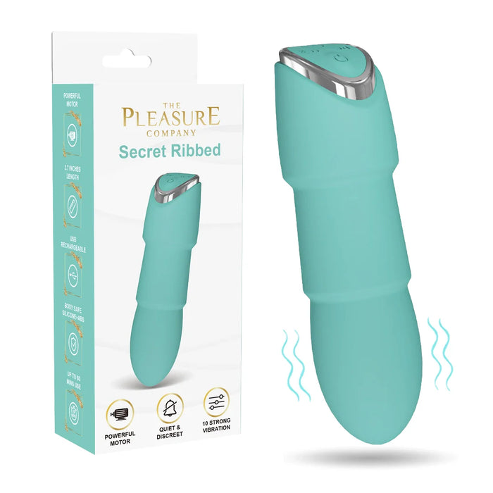 Secret Ribbed Bullet - Teal-Vibrators