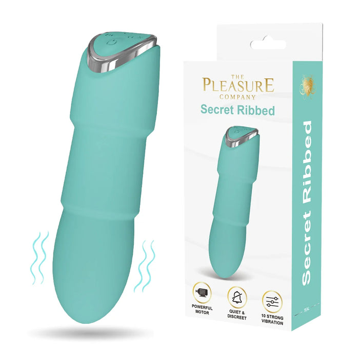 Secret Ribbed Bullet - Teal-Vibrators
