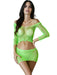 Seduce Sleeve Top &amp; Skirt Set - Green-LINGERIE