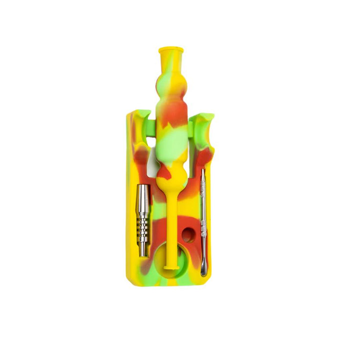 Silicone Dab Straw With Stand And Scraper - Color May Vary - (1 Count)-Hand Pipes, Rigs, & Bubblers