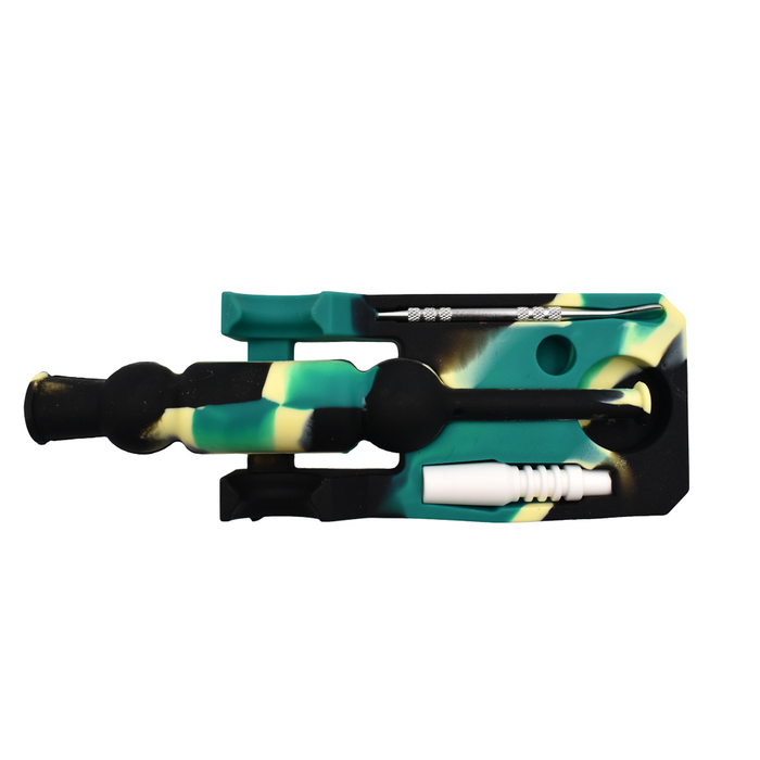 Silicone Dab Straw with Stand & Dab Tool - Colors May Vary - (1 Count)-Hand Pipes, Rigs, & Bubblers-MJ Wholesale