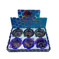 Silicone Glass Ashtray 85mm - Various Color and Design Per Display