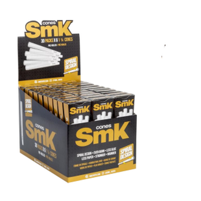 SMK 1 1/4 Size Spiral Design Cones - 6 Cones Per Pack - (30 Count Display)