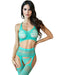 2 Pc Bralette & Gartered Bodystocking - Green