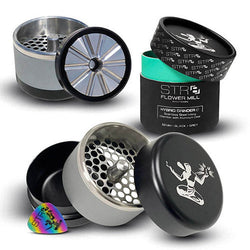 Str8 Elite 3 Piece 53mm Flower Mill Grinder - Black/Grey - (1 Count)-Grinders