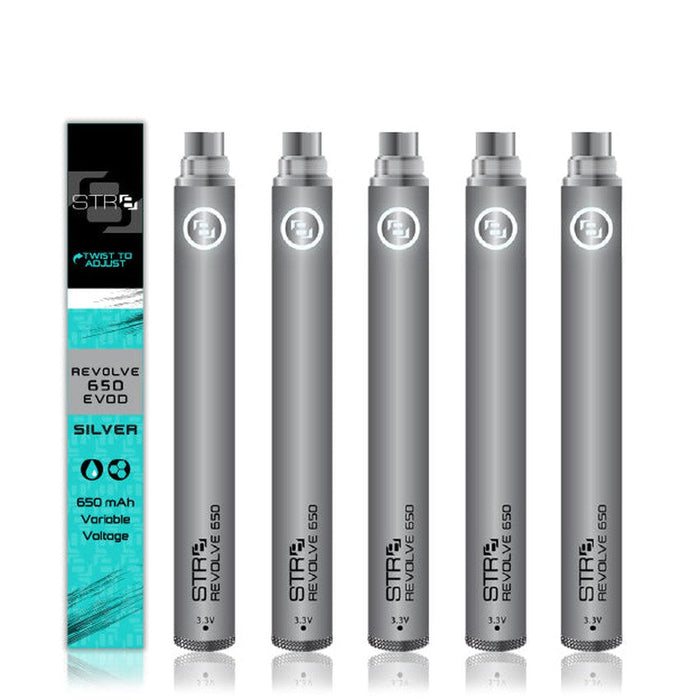 STR8 Revolve 510 Thread 650 mAh Evod Batteries - Various Colors - (1 MJ Wholesale STR8 Revolve 510 Thread 650 mAh Evod Batteries - Various Colors - (1 MJ Wholesale