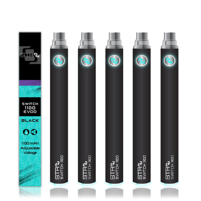 STR8 Switch 510 Thread 1100 Evod Batteries - Various Colors - (1 or 5 MJ Wholesale STR8 Switch 510 Thread 1100 Evod Batteries - Various Colors - (1 or 5 MJ Wholesale