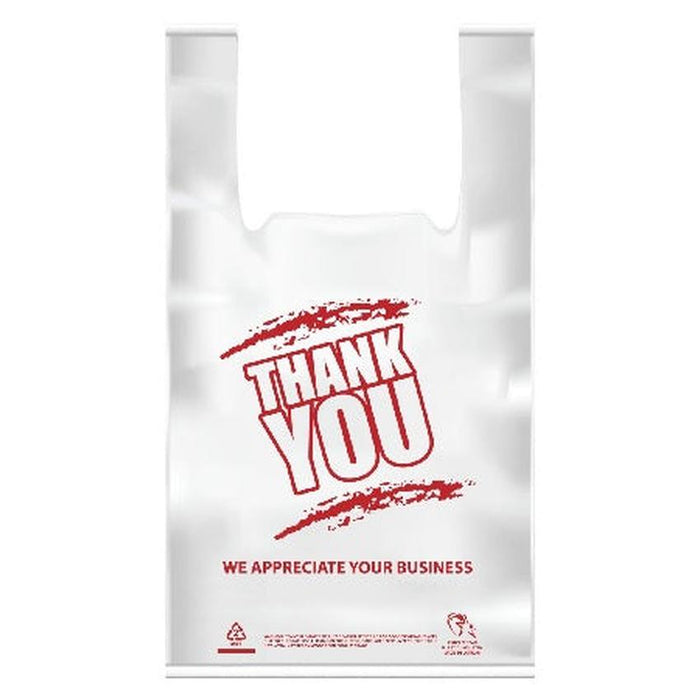 T-Shirt Carry Out Bags - Thank You Bags - Black - (1,000 Count)-Pharmacy Bags & Exit Bags