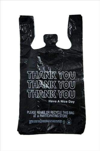 Thank You Bags - Black/Gold - 1/6 - (600 - 12,000 Count)-Pharmacy Bags & Exit Bags