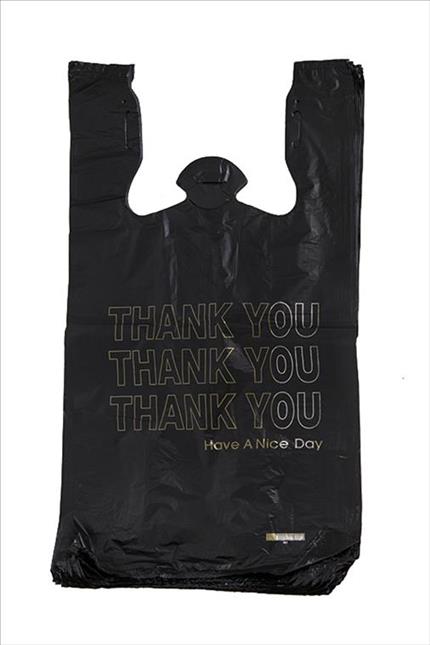 Thank You Bags - Black/Gold - 1/6 - (600 - 12,000 Count)-Pharmacy Bags & Exit Bags